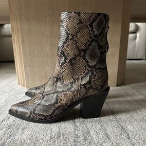 Topshop Snakeskin Heeled Boots - Never Worn